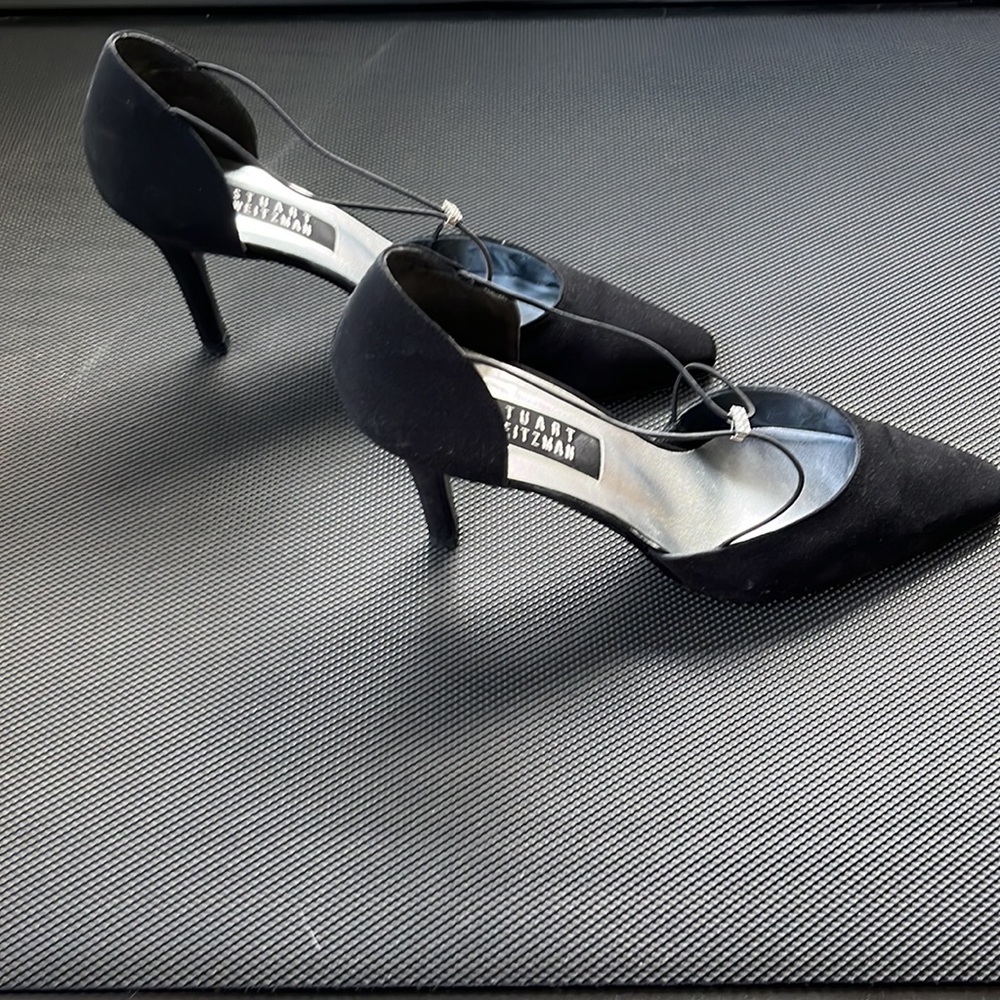 Stuart Weitzman Strappy Rhinestone Open Toe Heel, Size 10.